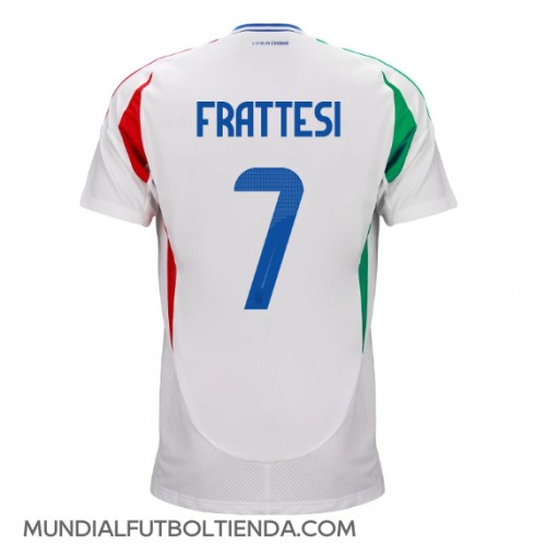 Camiseta Italia Davide Frattesi #7 Segunda Equipación Replica Eurocopa 2024 mangas cortas